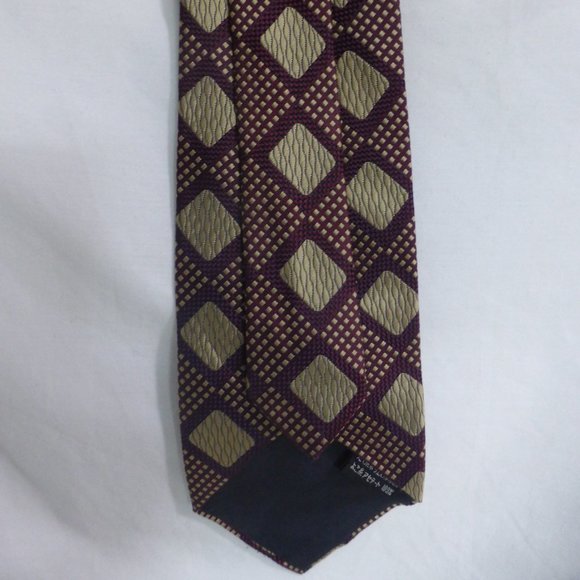 Burgundy and gold necktie, men's tie, brand unknown, mint condition - Picture 5 of 7